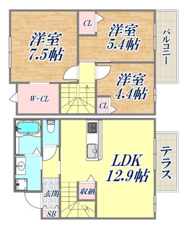 シャーメゾン豊楽　B棟の物件間取画像